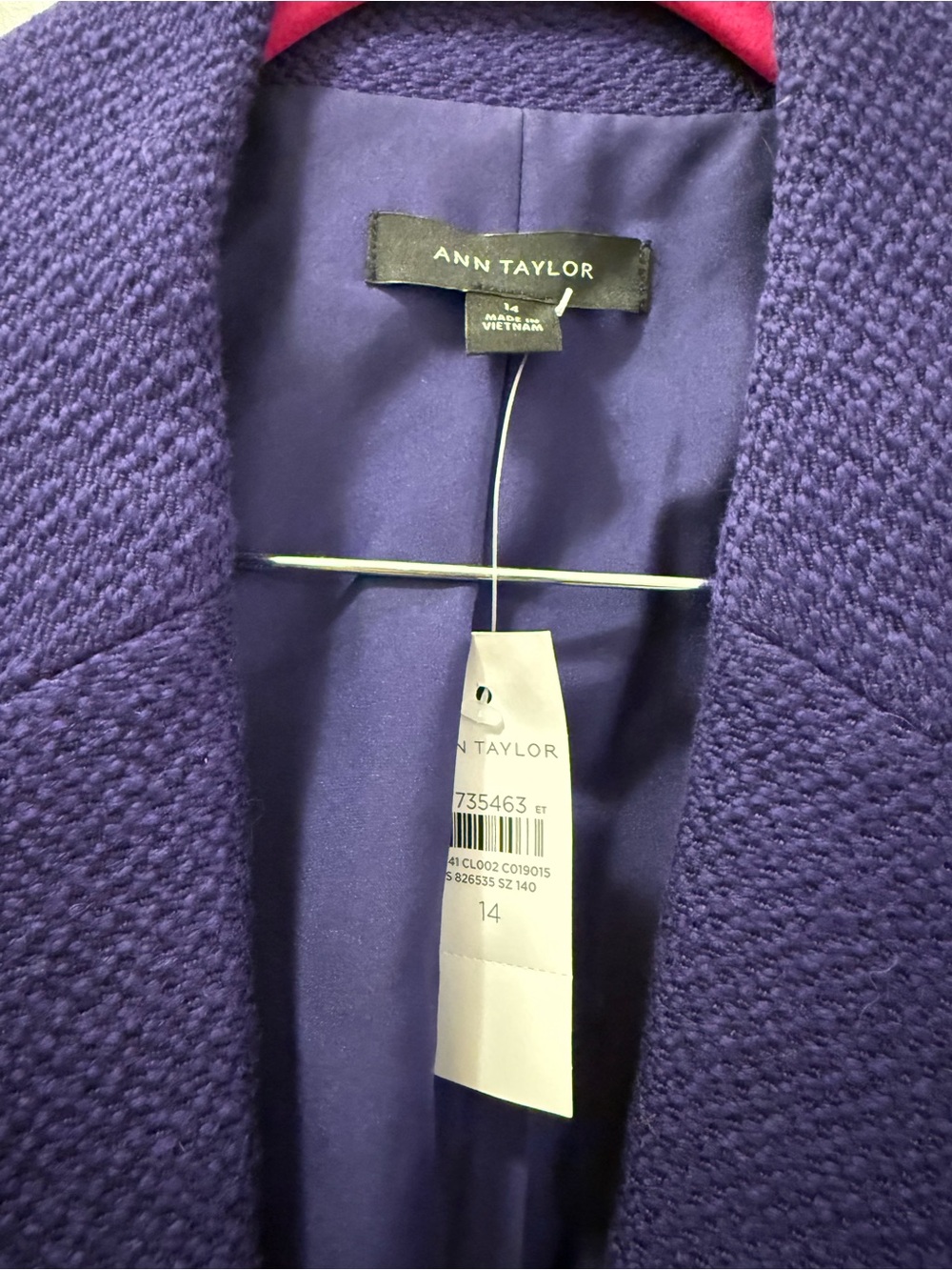 NWT Ann Taylor Deep Purple Textured Blazer & Skirt Set - Picture 6 of 11